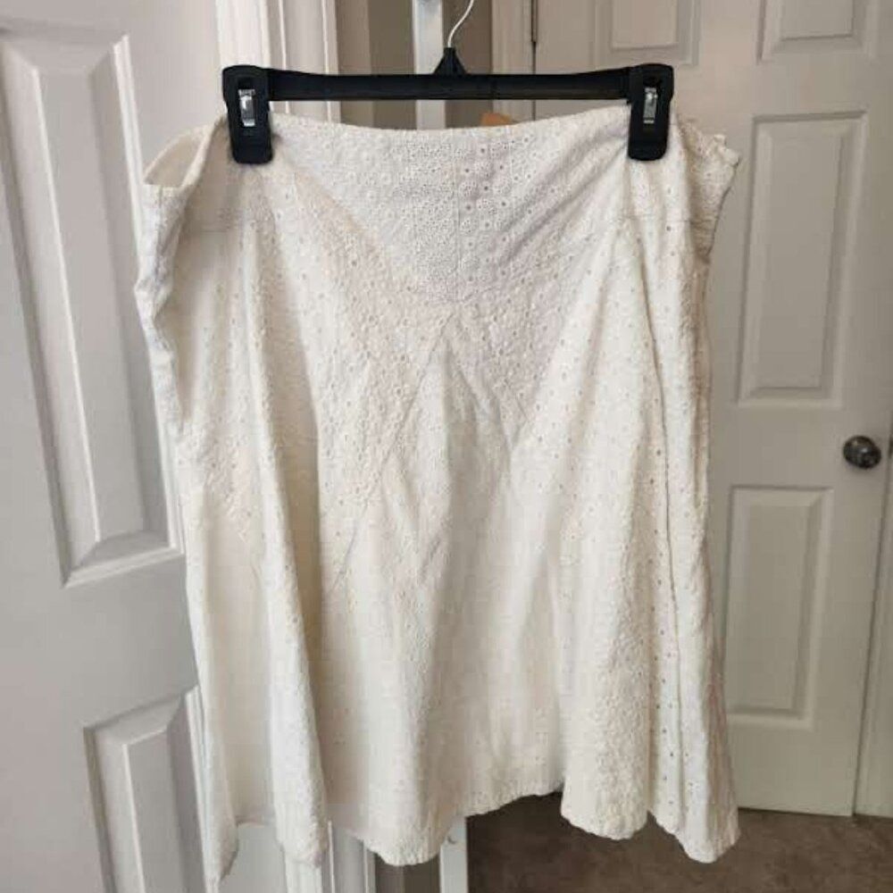 Lauren Ralph Lauren White Eyelet Skirt Size 16 - Picture 6 of 6